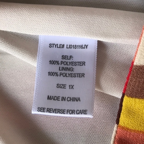 Ophelia Roe Colorful Stripe Print Faux Wrap Skirt‎ - Picture 6 of 9